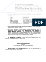 Affidavit of Change of Body Type From Single To With Sidecar Motor Vehicle Ramil de Guzman Seramines