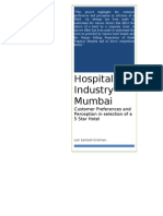 Hospitality Industry - Mumbai: Customer Preferences and Perception in Selection of A 5 Star Hotel