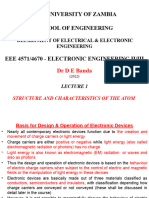 EEE 4571-4670 Lecture 1 - Structure of The Atom - DR DE Banda - 2022