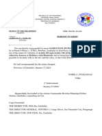 Warrant of Arrest Sample