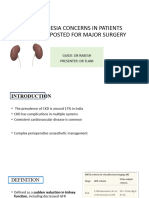 Anaesthesia Concerns in CKD