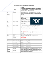 CLE 2254 Skills For English Test 2 Course Schedule - Tues Groups - Sem B