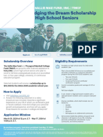 2024 Bridging The Dream Scholarship For High School Seniors Info Sheet