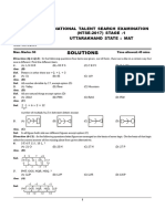 MAT NTSE Paper UTTARAKHAND Solution