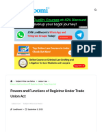 Powers and Functions of Registrar Under Trade Union Act