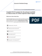 Coupled CFD FE Analysis For The Exhaust Manifold To Reduce Stress of A Direct Injection-Diesel Engine