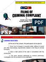 Filing of Criminal Complaint