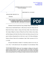 Joint Motion For Certificate of Immedia... The First Amendment by Defendants