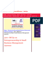300+ MCQs On Entrepreneurship & Small Business Management Answers