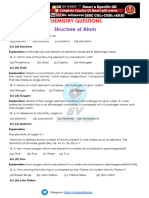 Chemistry Questions: Structure of Atom