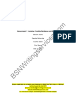 Nurs FPX 4030 Assessment 1 Locating Credible Databases and Research