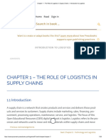 Chapter 1 - The Role of Logistics in Supply Chains - Introduction To Logistics