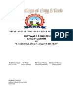 "Customer Management System": Software Requirement Specification