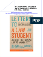 Read Online Textbook Letters To A Law Student A Guide To Studying Law at University 3Rd Edition Nicholas J Mcbride Ebook All Chapter PDF