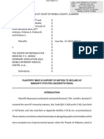 2024-05-08 PLTFS' Brief in Support of Motion To Declare IVF Immunity Statutes Unconstitutional