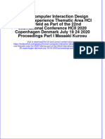 Download full chapter Human Computer Interaction Design And User Experience Thematic Area Hci 2020 Held As Part Of The 22Nd International Conference Hcii 2020 Copenhagen Denmark July 19 24 2020 Proceedings Part I Masaaki K pdf docx