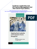 PDF Operating Room Leadership and Perioperative Practice Management 2Nd Edition Alan David Kaye Editor Ebook Full Chapter