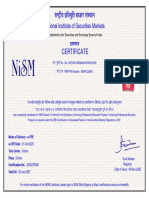 Certificate: National Institute of Securities Markets