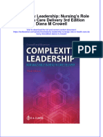(Download PDF) Complexity Leadership Nursings Role in Health Care Delivery 3Rd Edition Diana M Crowell Online Ebook All Chapter PDF
