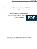 Fordham Environmental Law Review: State Responsibility in Promoting Environmental Corporate Accountability