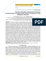 The Role of The Instruction of Reading Comprehension Strategies in Enhancing The S1 English Studies Students' Frequency Use and Familiarity With Them