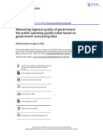 Measuring Regional Quality of Government The Public Spending Quality Index Based On Government Contracting Data