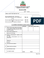 NFL Bio Data Form For Interview