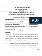 Shirin Moosajee Vs Juzer Zakiuddin Mohamedali 2 Others (Commercial Application 2 of 2021) 2022 TZHCComD 155 (2 June 2022)