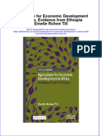 Agriculture For Economic Development in Africa Evidence From Ethiopia Emelie Rohne Till Full Chapter PDF