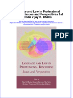 Full Download Language and Law in Professional Discourse Issues and Perspectives 1St Edition Vijay K Bhatia Ebook Online Full Chapter PDF