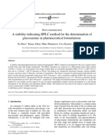 논문 - A stability-indicating HPLC method for the determination of glucosamine in pharmaceutical formulations