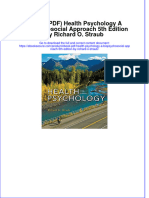 Full Download PDF of (Ebook PDF) Health Psychology A Biopsychosocial Approach 5th Edition by Richard O. Straub All Chapter