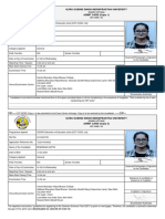 Guru Gobind Singh Indraprastha University Admit Card (Copy 1)