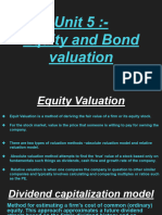 Unit 5 - Equity and Bond Valuation