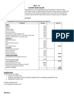 Unit Ii - Income From Salary