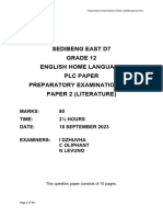 ENGLISH HL Grade 12 Paper 2 - PLC - Prelims 2023 - Pi and Hamlet