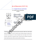 Strength of Materials (15CV 32) : Module 1: Simple Stresses and Strains