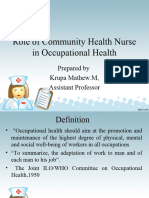 Role of CHN in Occupational Health