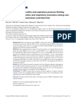 Effects of Different Positive End-expiratory Pressure Titrating Strategies on Oxygenation and Respiratory Mechanics During One- Lung Ventilation