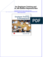 Test Bank For Employee Training and Development, 8th Edition Raymond Noe Download PDF Full Chapter