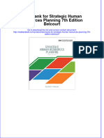 Test Bank for Strategic Human Resources Planning 7th Edition Belcourt  download pdf full chapter