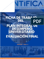 Ficha de trabajo del Plan Integral de Desempeño Universitario - EF-2024-1