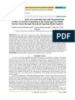 Exploring the Impact of Leadership Style and Organizational Culture on Turnover Intention in the Semarang City Public Service Sector through Structural Equation Model Analysis