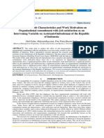 The Effect of Job Characteristics and Work Motivation on Organisational commitment with Job satisfaction as an Intervening Variable on AssistantsOmbudsman of the Republic of Indonesia