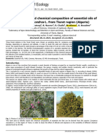 Extraction Yield and Chemical Composition of Essential Oils of Juniperus Oxycedrus L From Tiaret Region Algeria