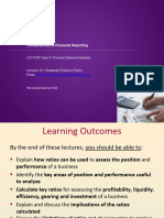 Week 9 Lecture 1 and 2 Financial Statement Analysis