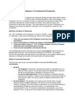 Citizenship in The Philippines - A Constitutional Perspective