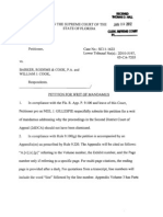 Petition SC11-1622 Writ Mandamus Florida Supreme Court Jan-09-2012