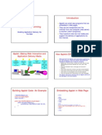 I Ntroduction: Applet: Making Web Interactive and Application Delivery Media How Applets Differ From Applications