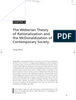 Ritzer Weber Rationalization and McDonaldization